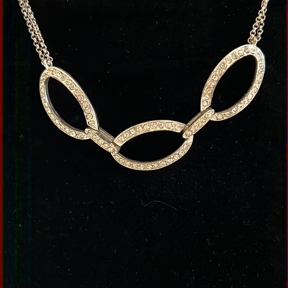 Monet silver & rhinestone necklace - Picture 2 of 3